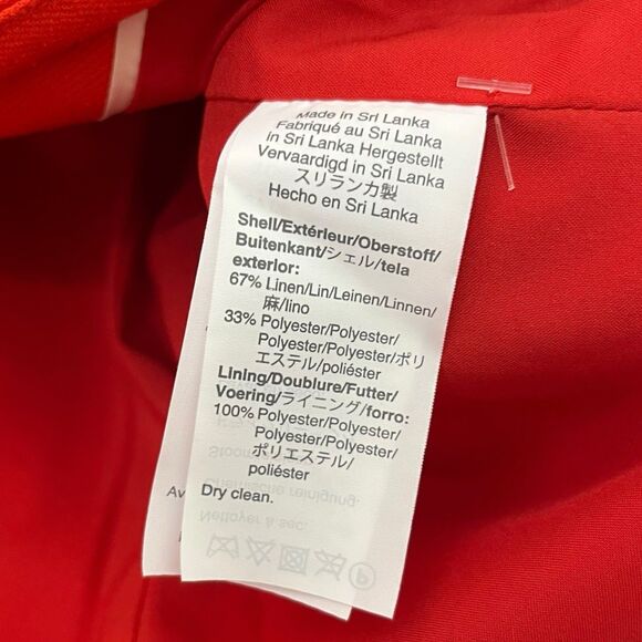 J.CREW NWT Parke Blazer Women’s Size 2 Brilliant Sunset Red Linen Blend Workwear - Picture 8 of 13